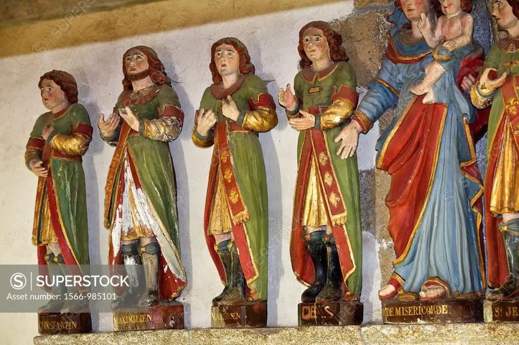 the seven saints in old market, armor Coast, brittany, France. Chapel of the seven saints Constantine, Serapion, John, Denis, Martinien, Malchus, Maxi...