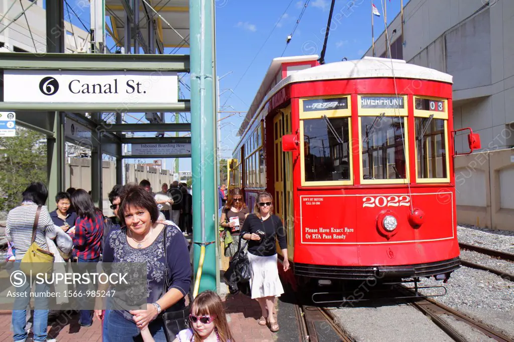 Louisiana, New Orleans, Regional Transit Authority, RTA, public transportation, Riverfront Streetcar Line, Canal Street Station, tram, trolley, stop, ...