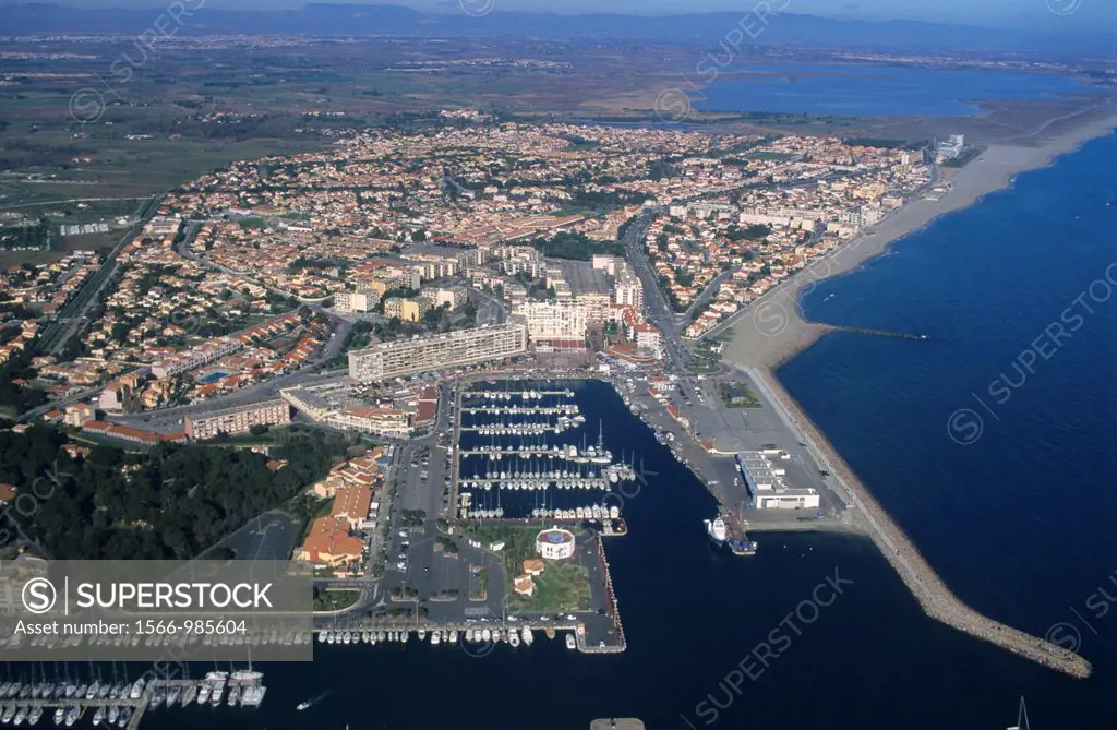 Saint Cyprien plage marina, Eastern Pyrenees, Languedoc-Roussillon region, France