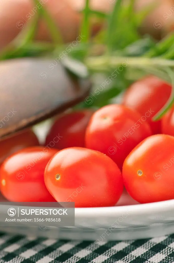 Close up of Plum tomatoes on a plate