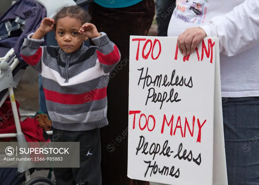 Detroit, Michigan - Protests against banks and foreclosures were part of a May Day march and rally