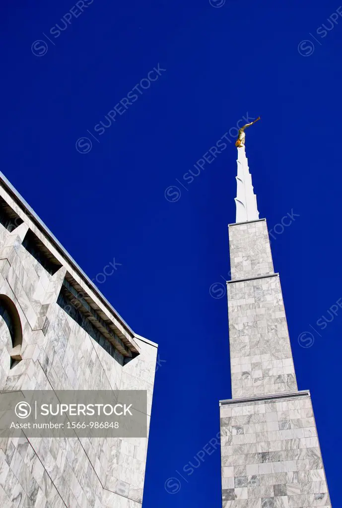 USA, Idaho, Boise, The LDS Temple, Main Spire