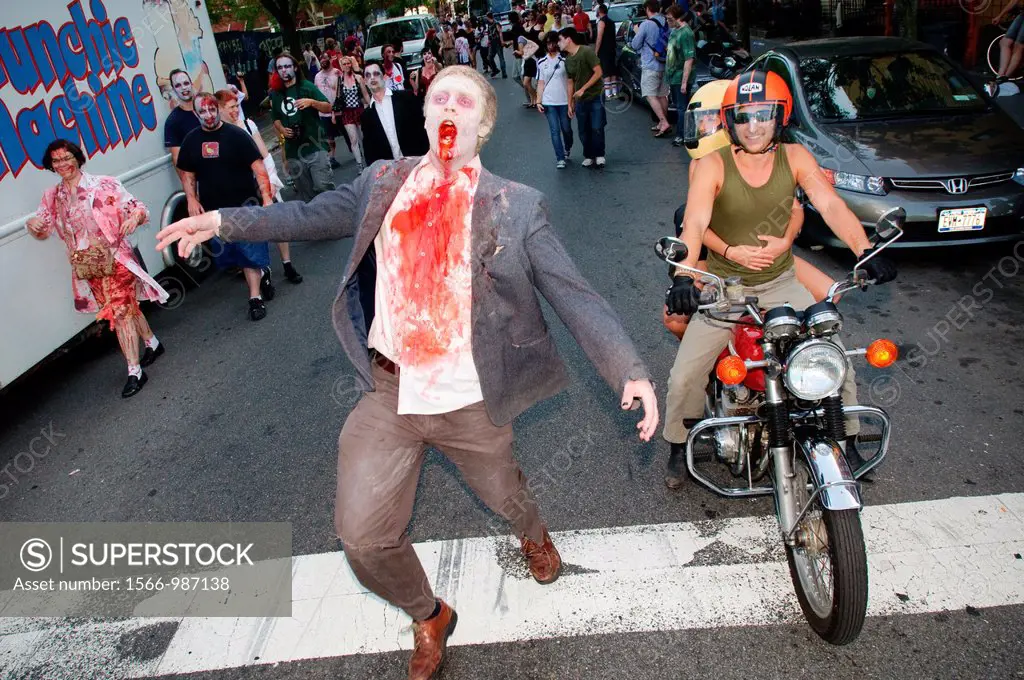 A zombie at the NYC Zombie Crawl, May 30, 2010  New York City, NY, USA