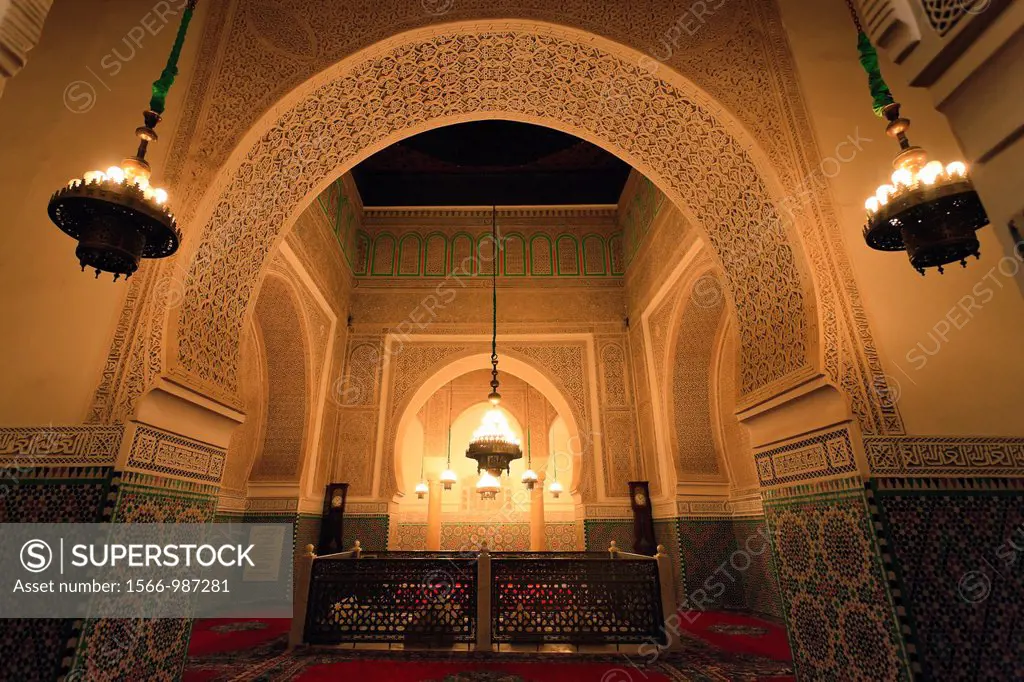 Morocco, Meknes, Medina Old Town, Moulay Ismal Mausoleum