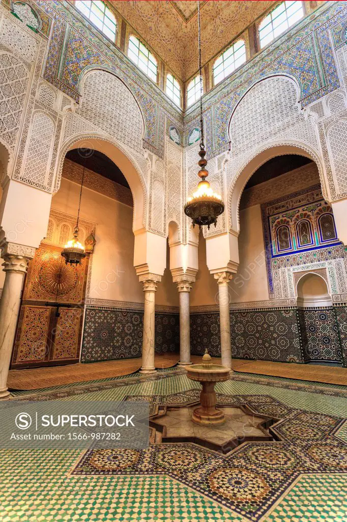 Morocco, Meknes, Medina Old Town, Moulay Ismal Mausoleum