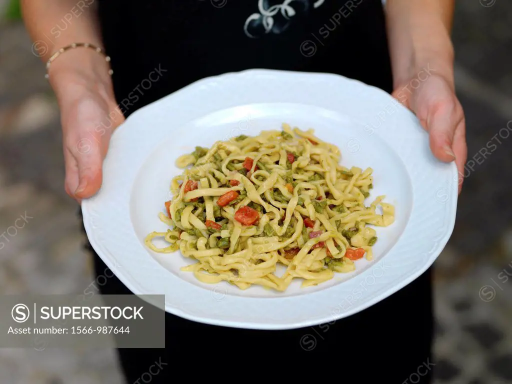 Handmade strangozzi pasta.