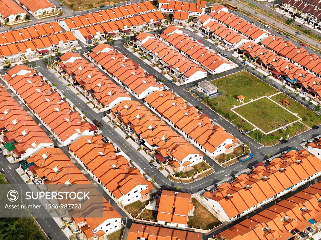 Aerial view of a housing development in Johor, Malaysia built to accomodate its rapidly growing population