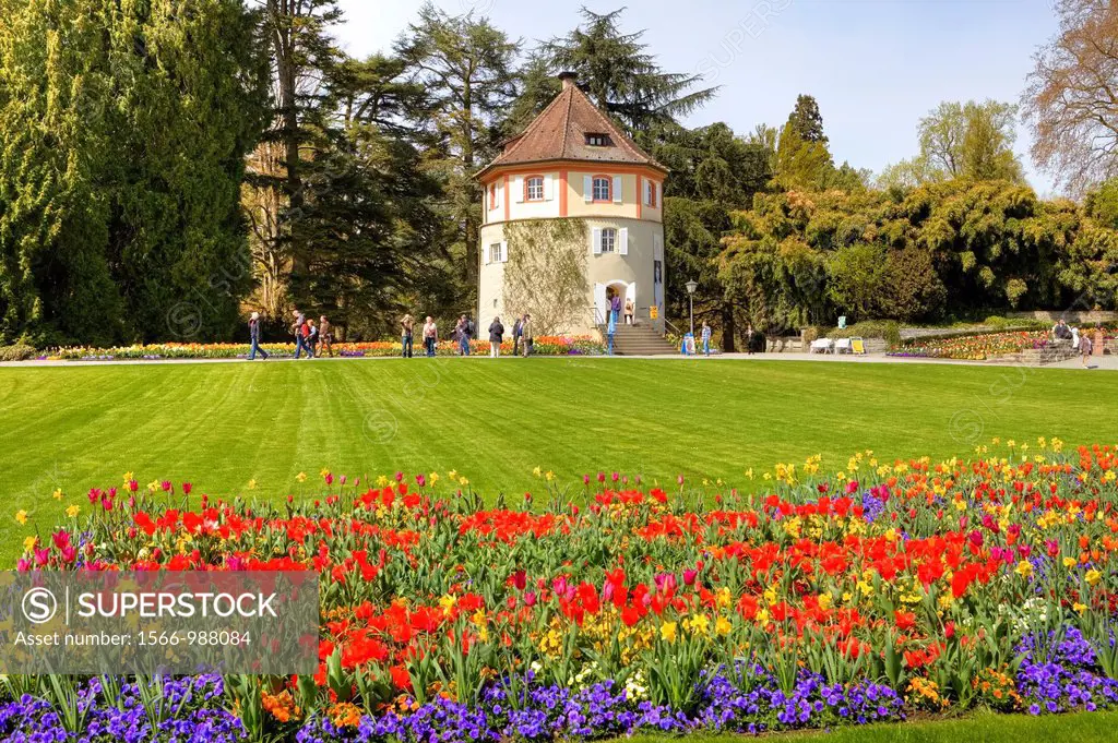 castle Mainau, gardeners Tower, Flower Island, Lake Constance, Baden-Wurttemberg, Germany