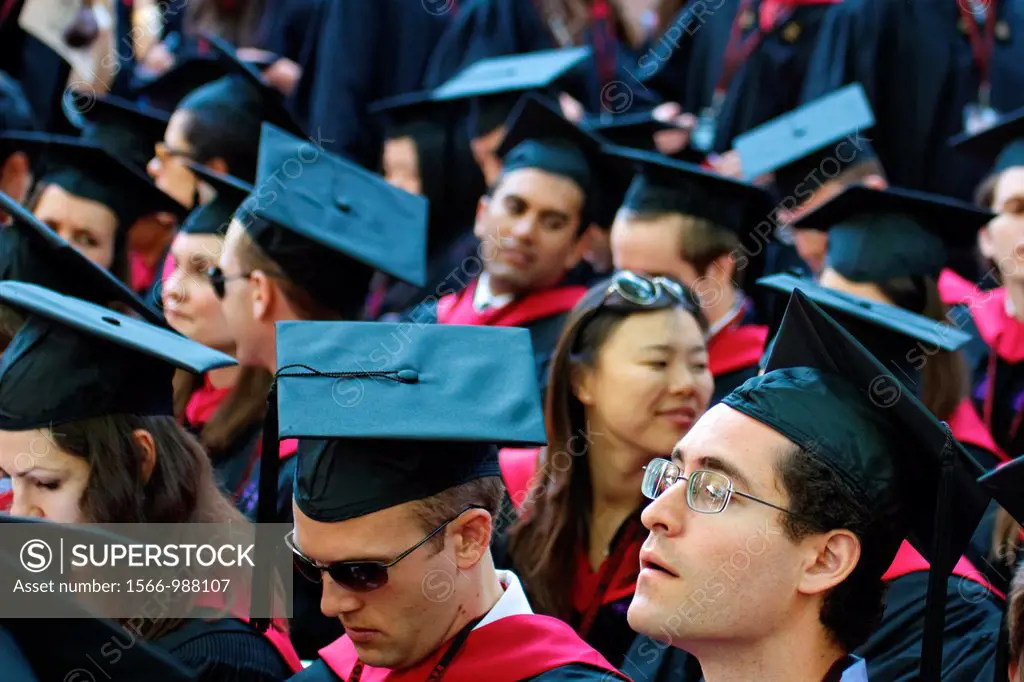 CAMBRIDGE, MA - MAY 26, 2011: Students of Harvard University gather for their graduation ceremonies on Commencement Day on May 26, 2011 in Cambridge, ...