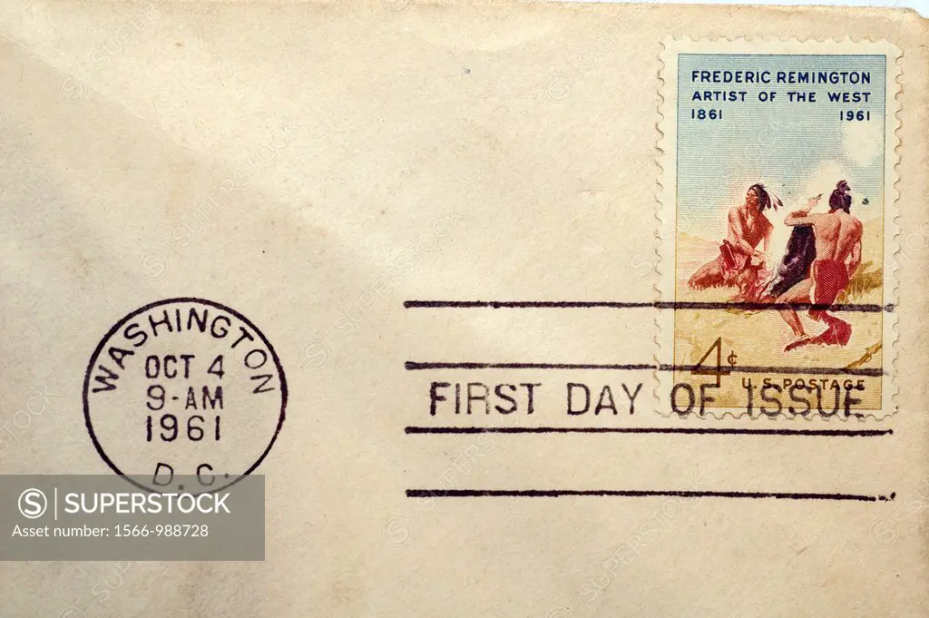 First day of issue postage cancellations  1961 Frederic Remington  US commemorative postage stamps
