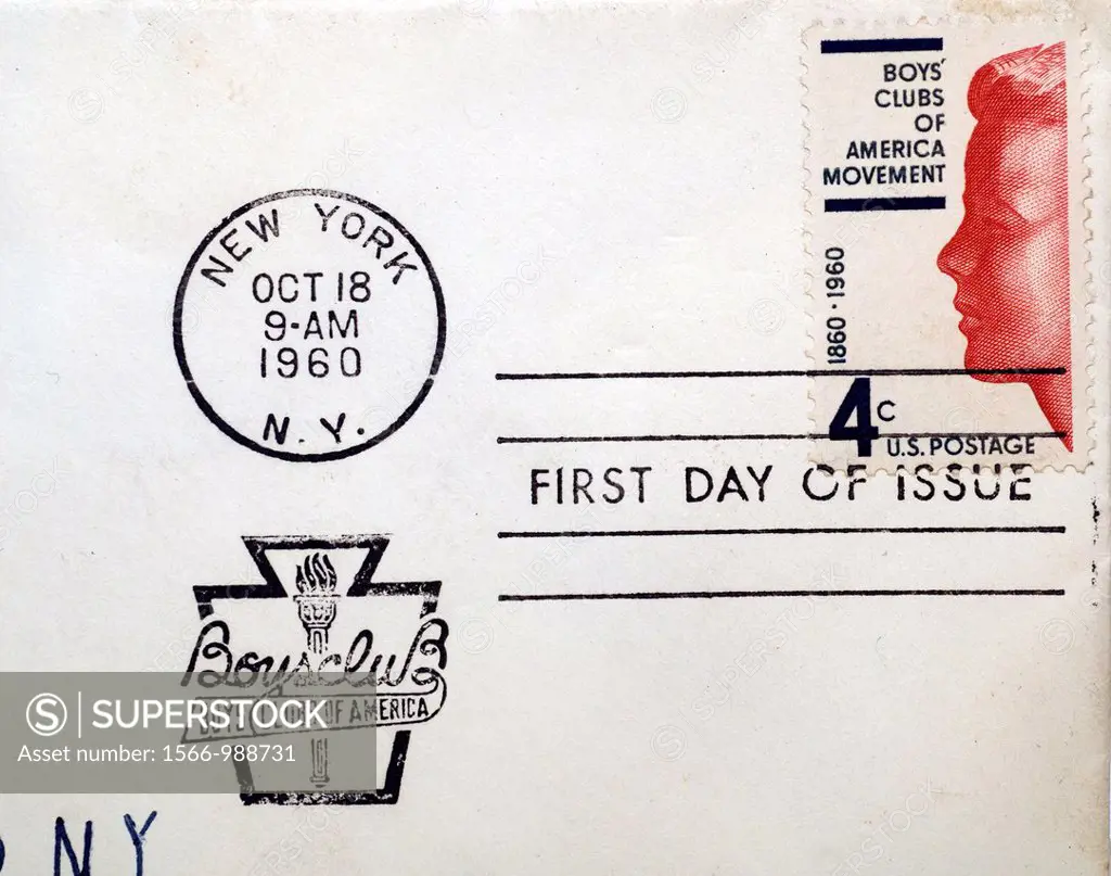 First day of issue postage cancellations  1960 Boys´ Clubs of America  US commemorative postage stamps