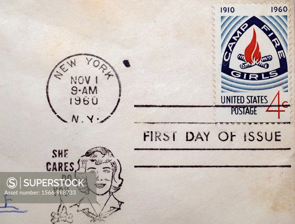 First day of issue postage cancellations  1960 Camp Fire Girls  US commemorative postage stamps