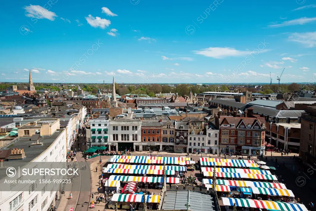 Aerial view of Market Square and surrounding area  Cambridge, England