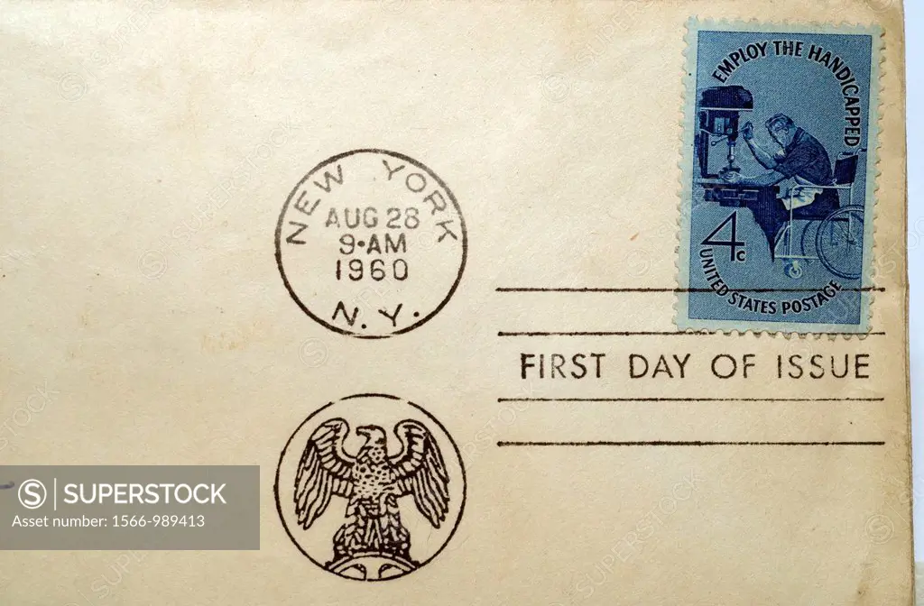 First day of issue postage cancellations  1960 Employ the Handicapped  US commemorative postage stamps