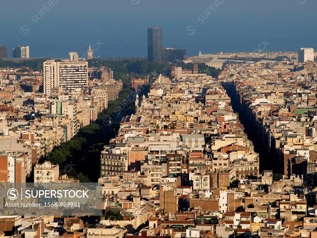 Cityscape, panormic. Barcelona, Catalonia, Spain.