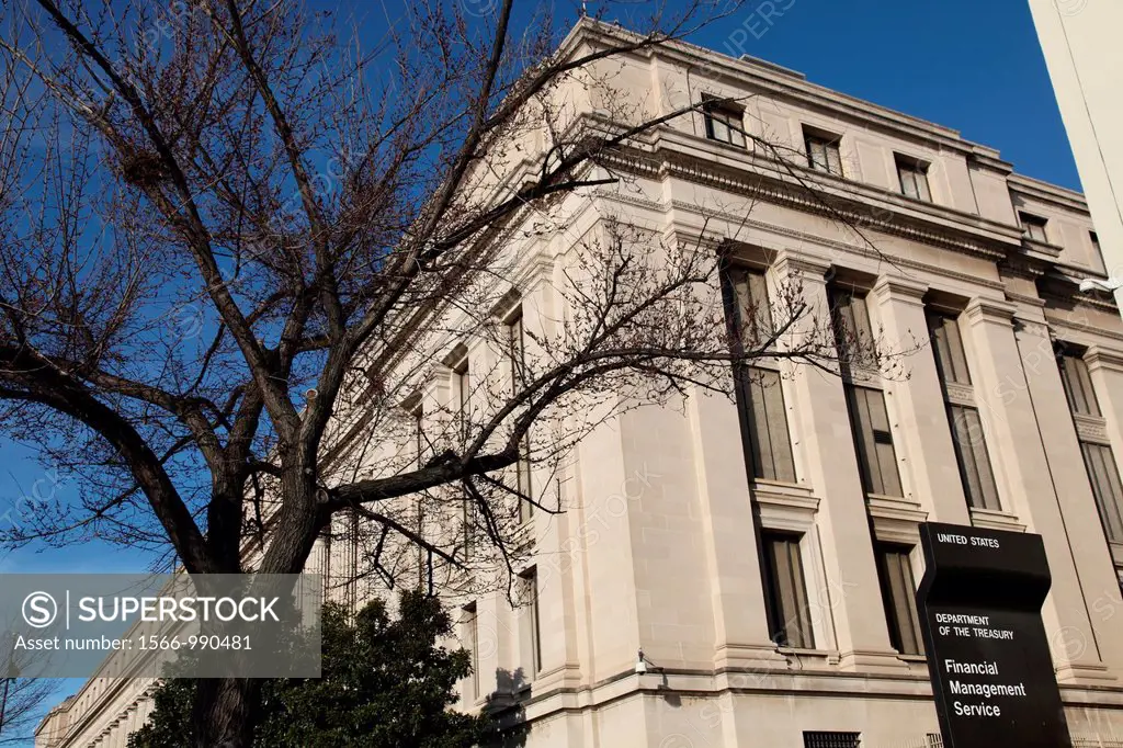 Treasury Department building in Washington DC, USA