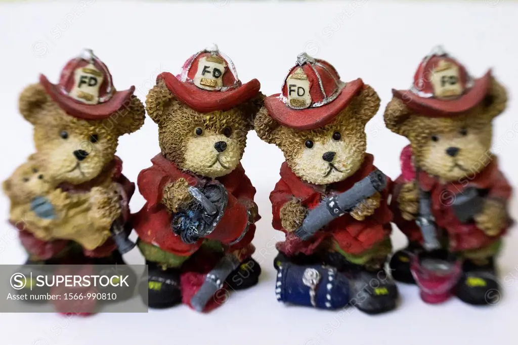 Toy bears dressed up with firemen outfits