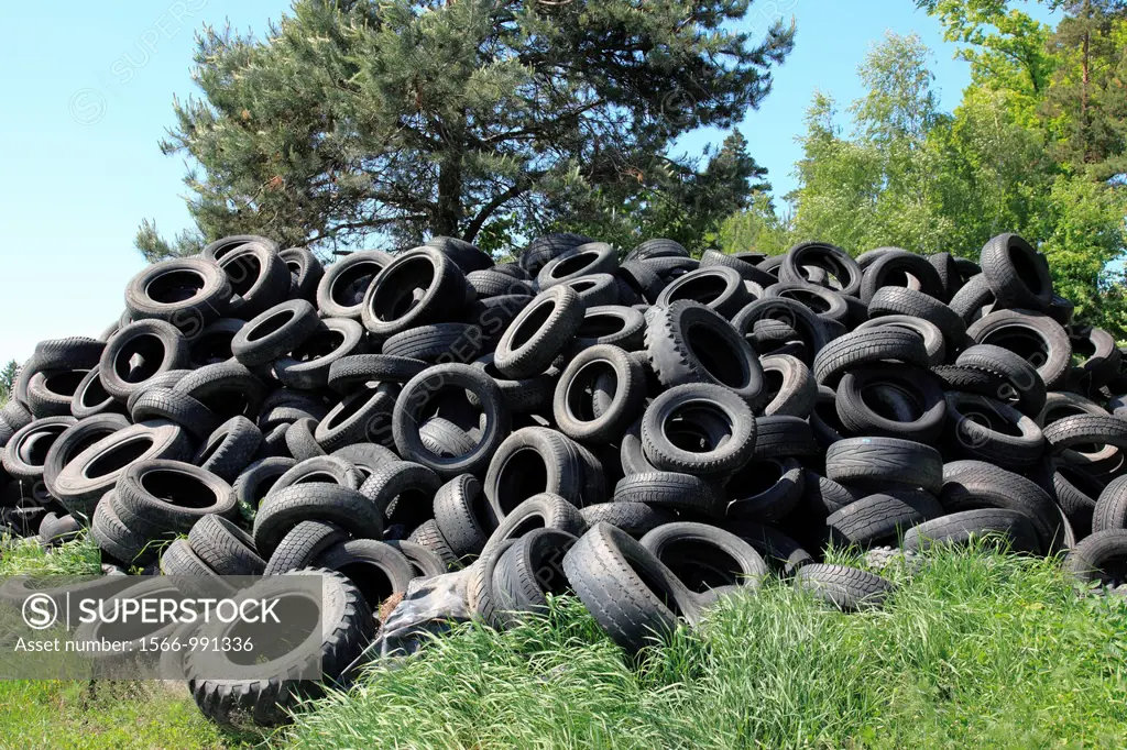old Tyres dumped in countryside