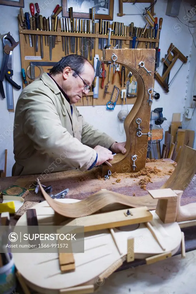 Workshop of Andrés Dominguez,luthier,Guitar maker Calle Covadonga 9  Triana quarter,Sevilla,Spain