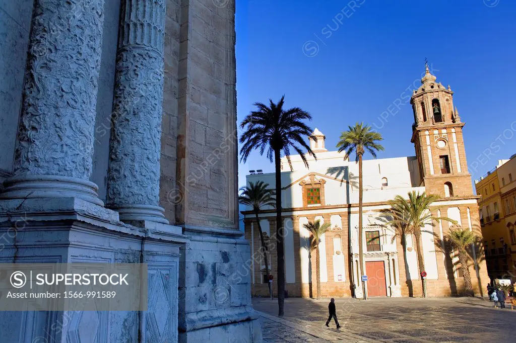 Santiago Church, in Cathedral square Cádiz, Andalusia, Spain