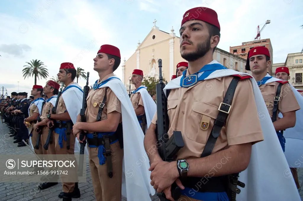 Regulares regiment in a military parade in Ceuta Spanish enclave on the North African coast Spain