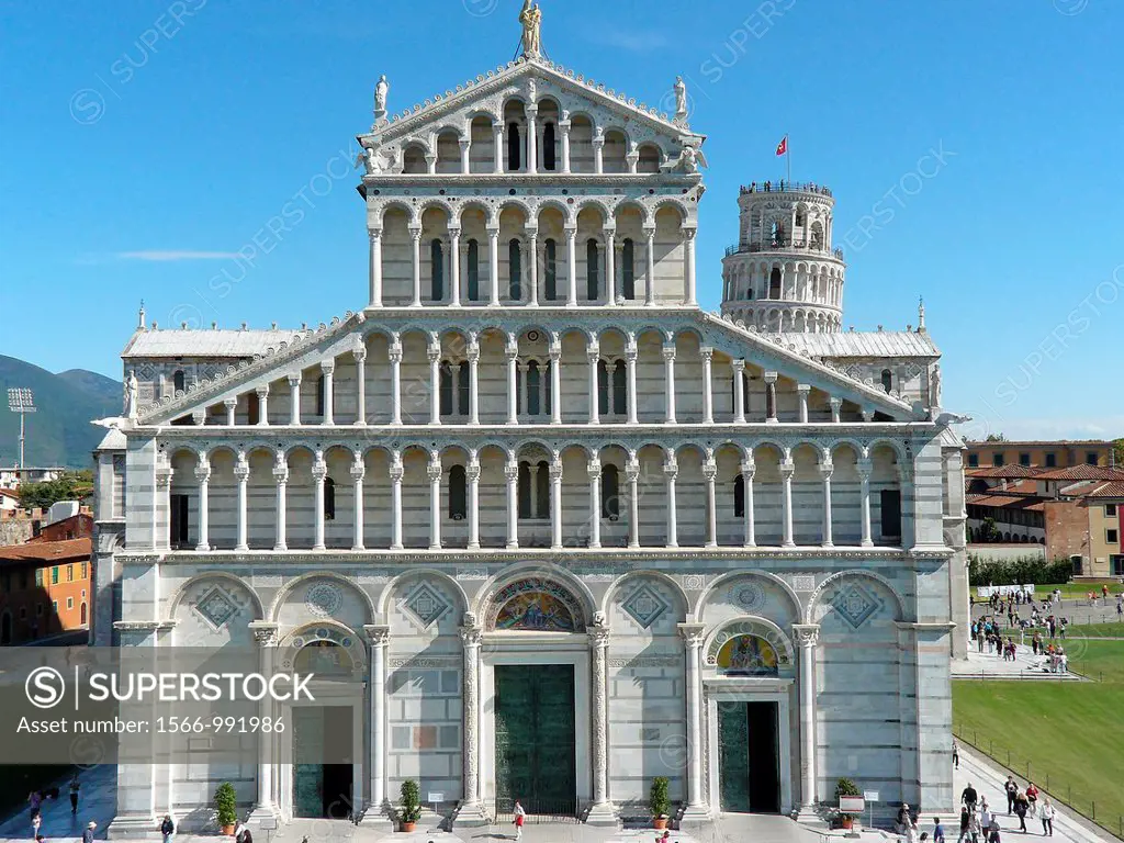Pisa Italy  Facade of the Duomo of Pisa Square of Miracles