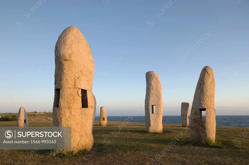 Mehirs Standing Stones Monument Paseo Dos Menhires Sculpture Park La Coruna Galicia Spain