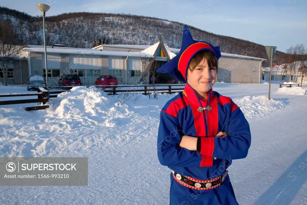 Sami child at school in Northern Finland
