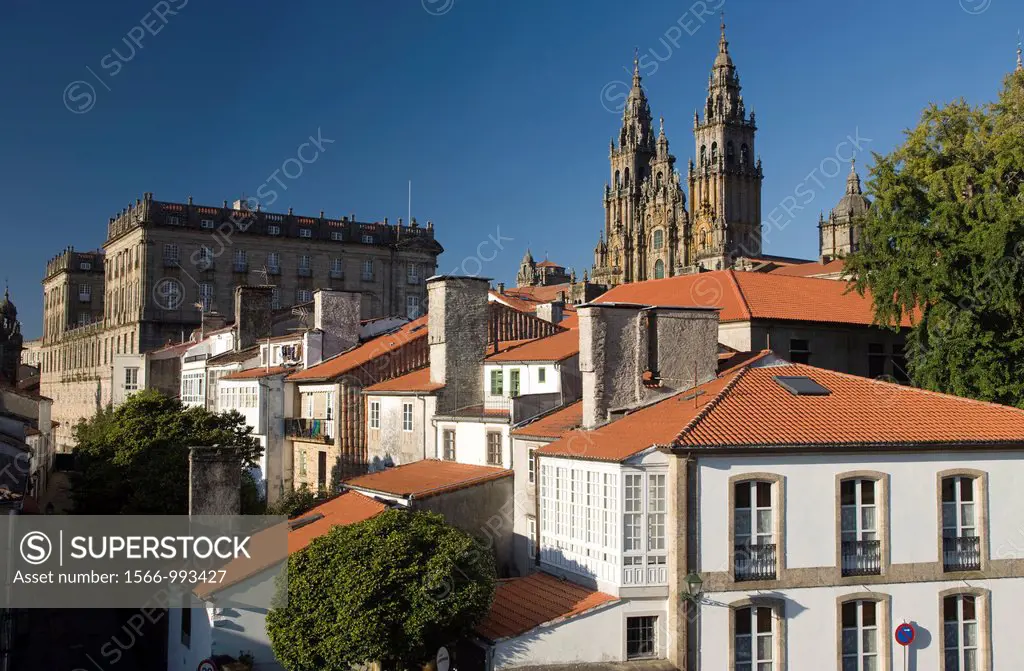 Cathedral Of Saint James Old City Santiago De Compostela Galicia Spain