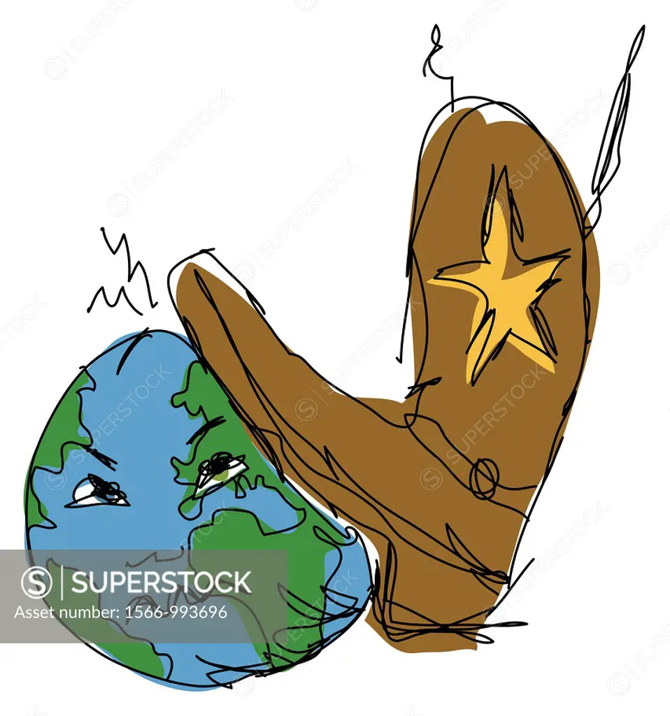 A boot trampling on earth