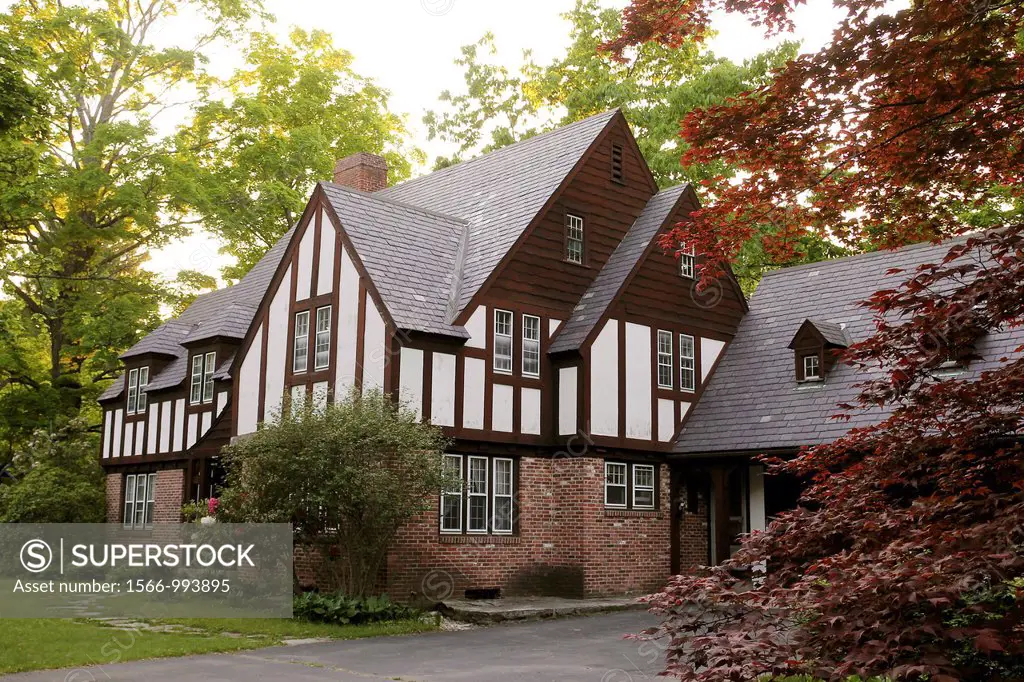 A Tudor-style home in Amherst, Massachsuetts