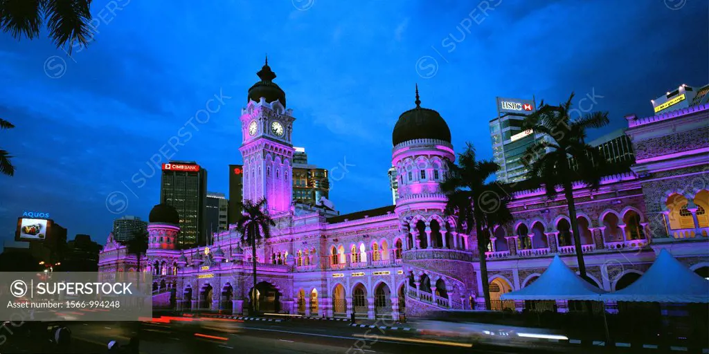 Sultan Abdul Samad Building in Kuala Lumpur in Malaysia in Southeast Asia Far East. Designed in 1894 by A C Norman to house several important governme...