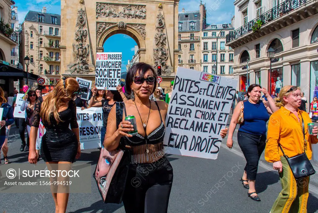 A crowd of 350 persons Gathered in the Sex District of Paris, Pigalle, for the World Day for the rights of sex workers  Various activists organization...