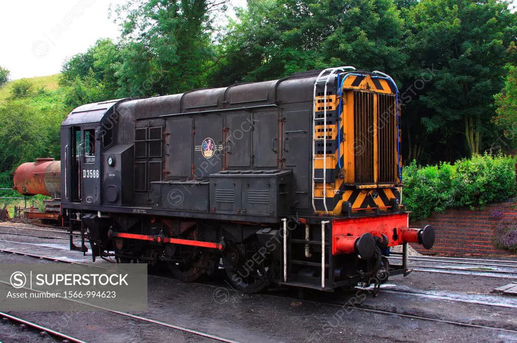 Diesel Shunter ´D3586´ Locomotive at Bridgnorth Station, Severn Valley Railway, Shropshire, England, Europe