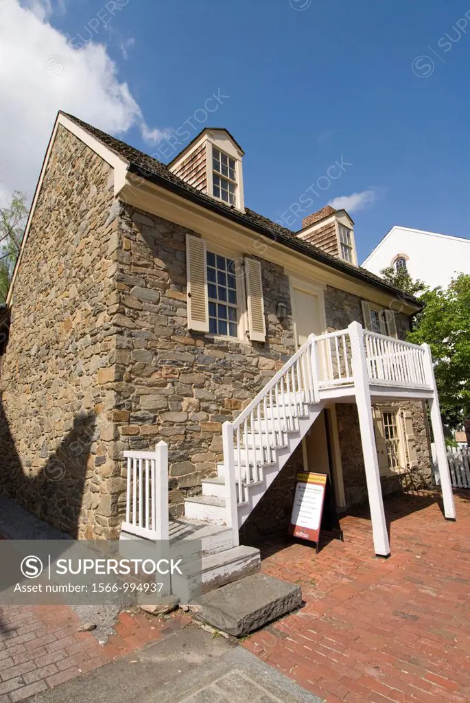 Washington DC, USA, the Georgetown area, known for its shopping and historic brick homes. The oldest house in Washington DC, known as the Old Stone Ho...