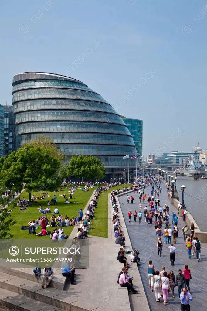 The London Assembly Building City Hall and River Thames Walk, London, England