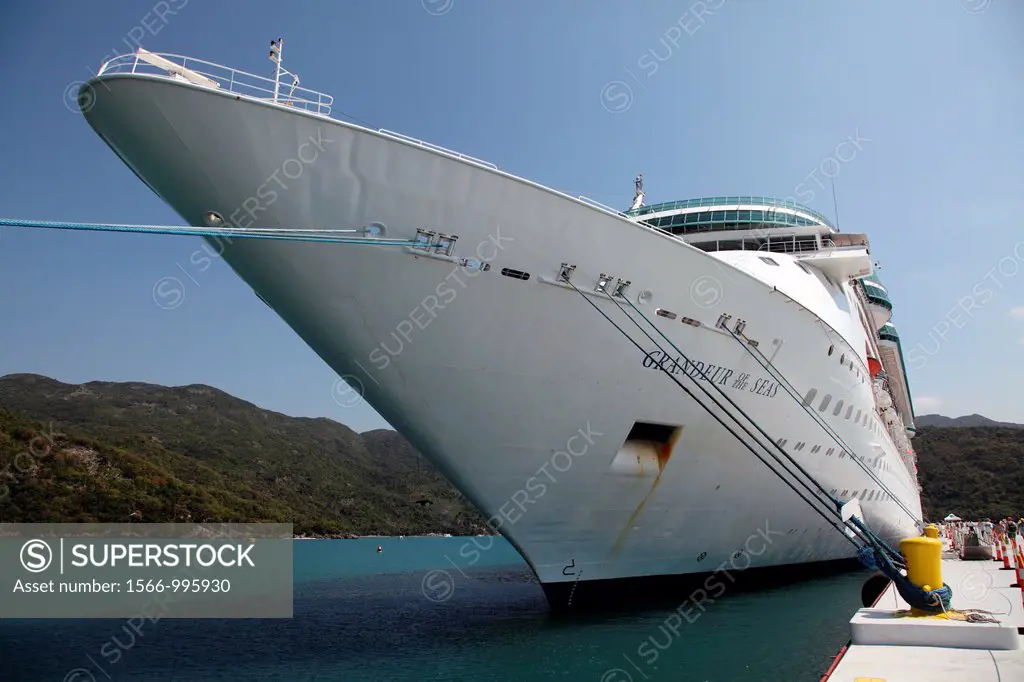 Cruiser anchored in the port of Labadee, Haiti
