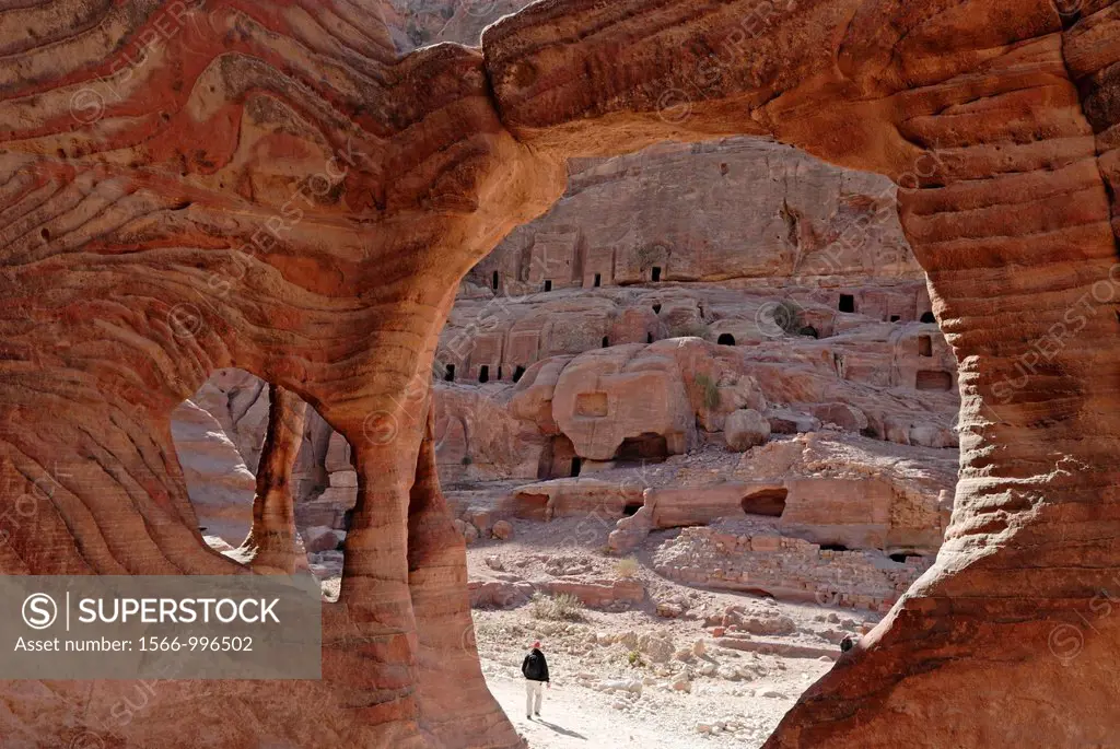 rock-cut tomb, Petra, Jordan, Middle East, Asia