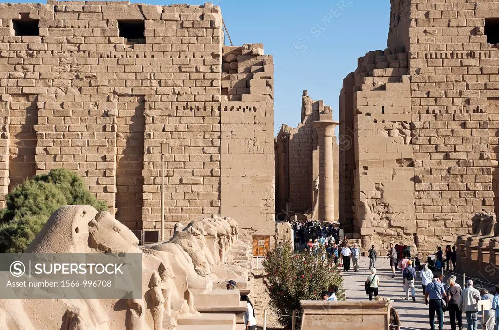 Avenue of Ram-headed Sphinxes, Karnak Temple, Luxor, Egypt