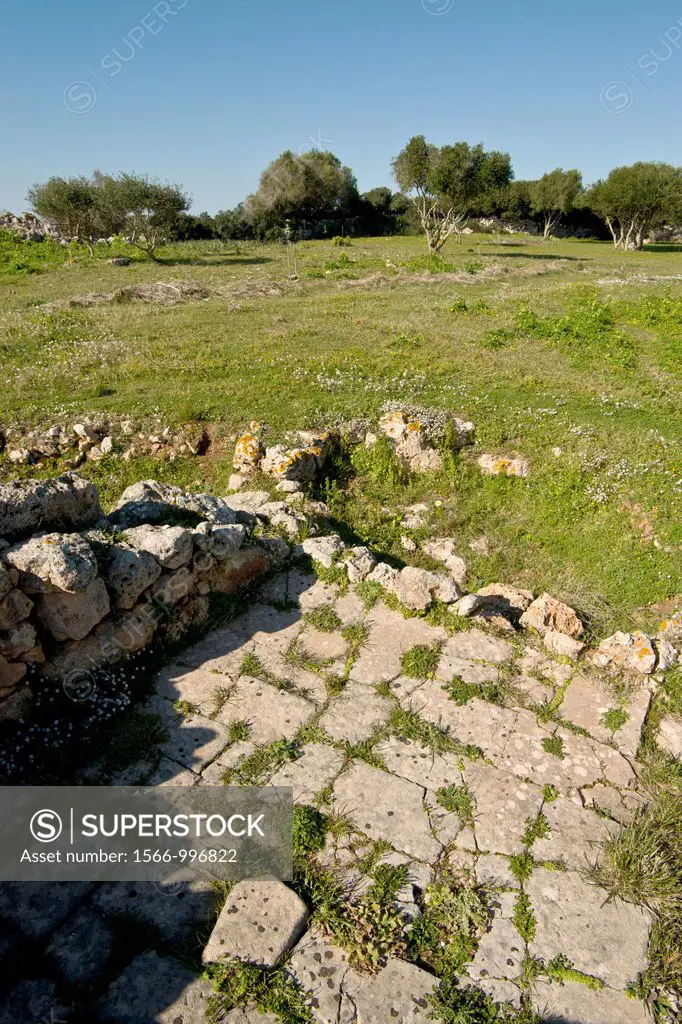 Roman era paving, Son Na caçana, X century BC, Alaior, Balearic islands Menorca, Spain
