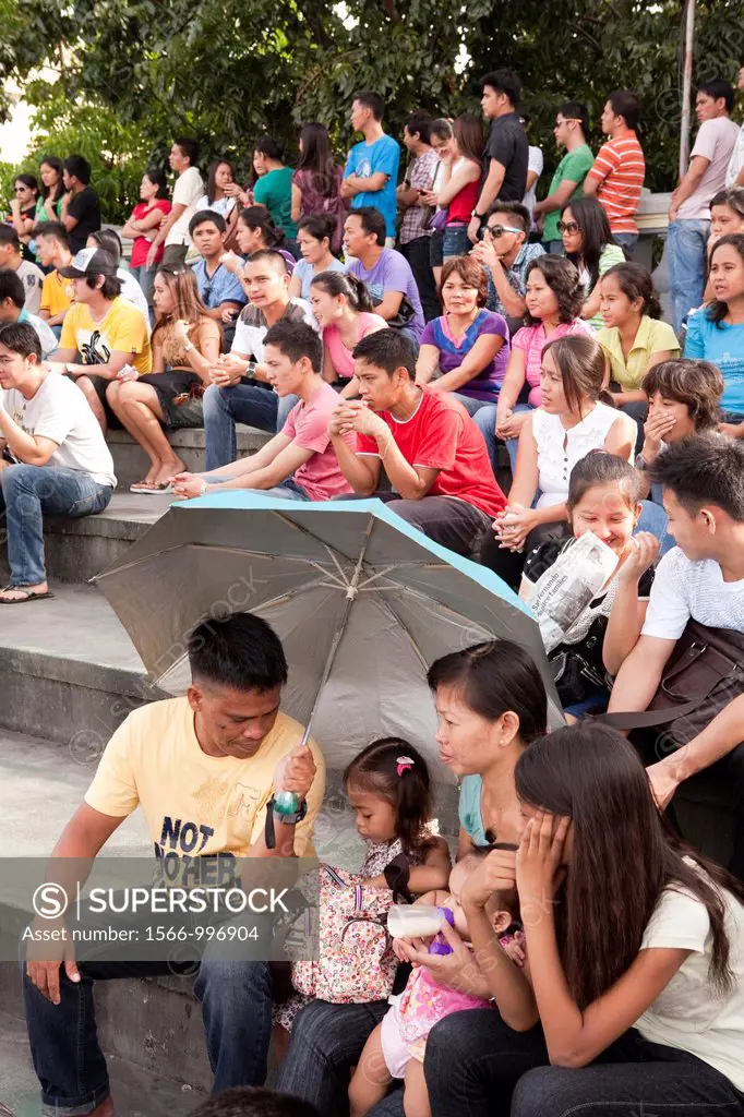 An outdoor Sunday mass at The Minor Basilica of the Santo Nino, aka Basilica Minore del Santo Nino, aka Basilica of Santo Nino  Cebu City, Cebu, Visay...