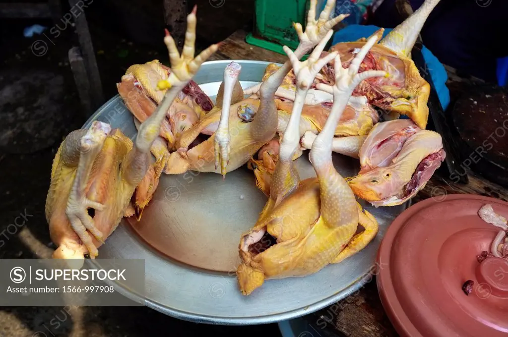 Raw chickens for sale, Sapa market, North Vietnam