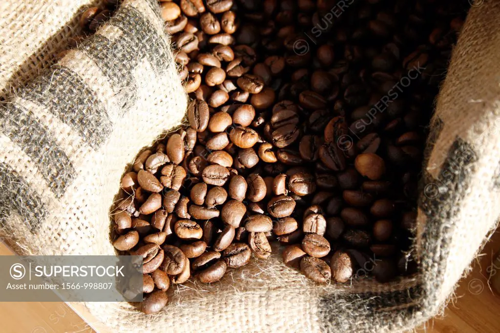 sack full of coffee beans