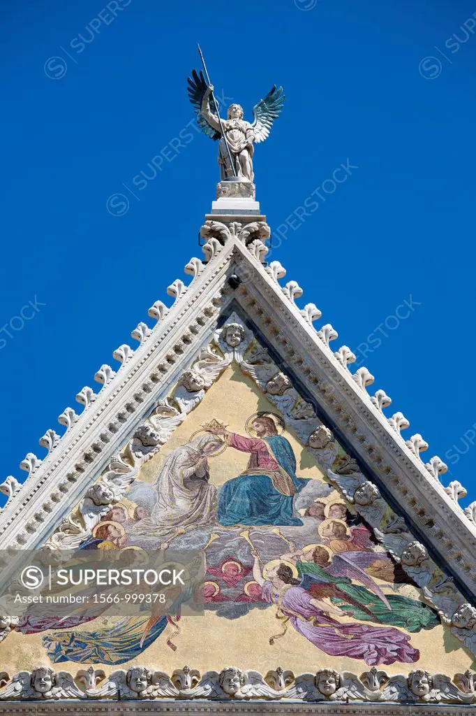 mosaic, the coronation of the virgin, cathedral, siena, tuscany, italy, europe