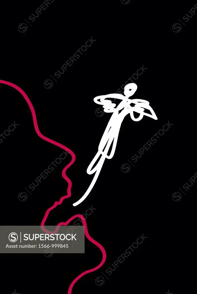 Angel rising from dead person