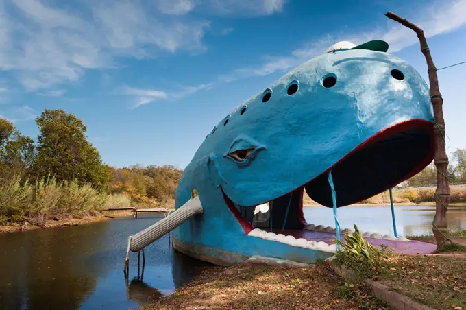 USA, Oklahoma, Catoosa, The Blue Whale, Route 66 roadside attraction