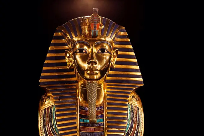Replica of king Tutankamon Sarcophagus. Head and Shoulder