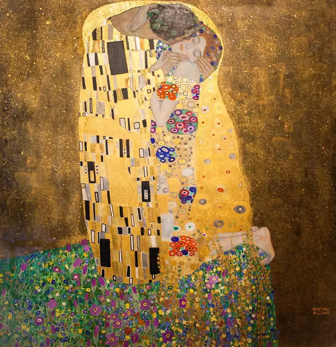 The Kiss,Gustav Klimt,Belvedere palace,Vienna, Austria, Europe.