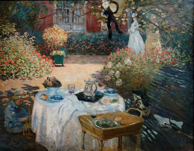 Le Dejeuner. 1873. Claude Monet. Orsay Museum. Paris. France. Europe.