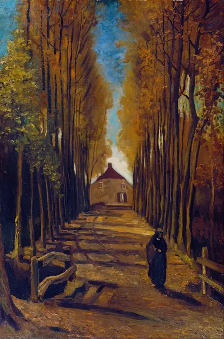 Vincent van Gogh - Avenue of poplars in autumn - Van Gogh Museum, Amsterdam.